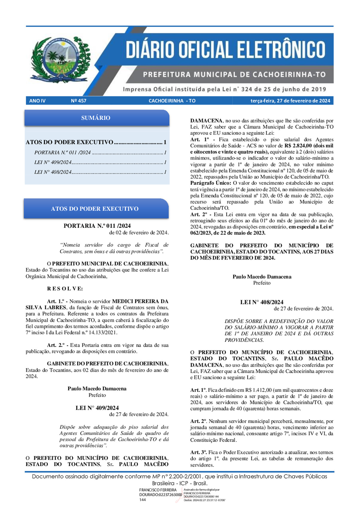 Diário Oficial - Edição 457