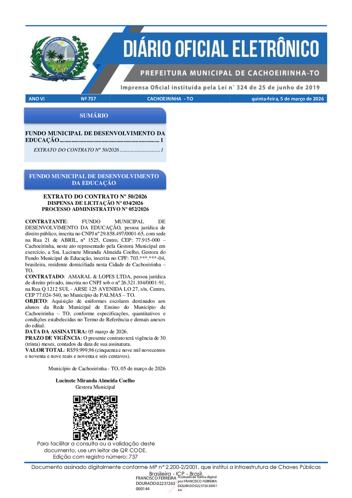 Diário Oficial - Edição 737