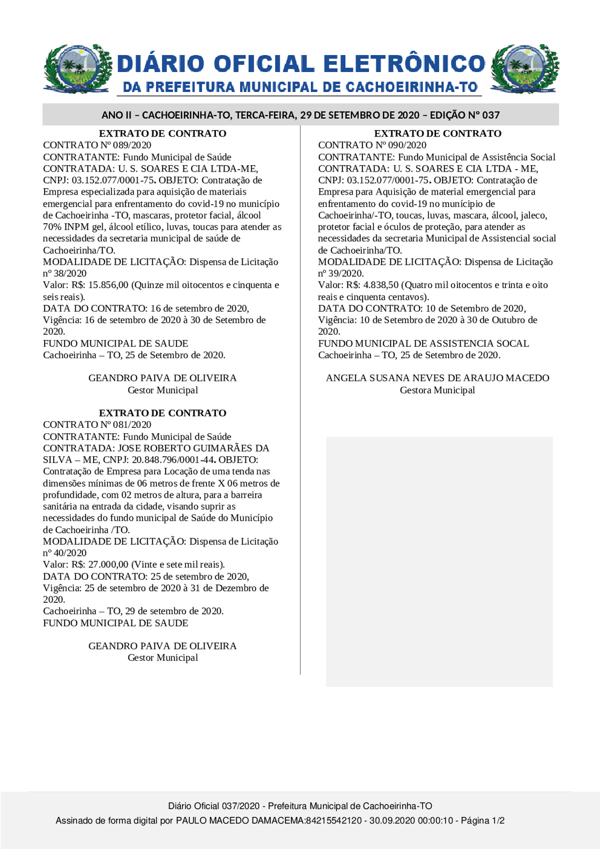 Diário Oficial - Edição 037